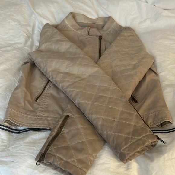 Free People Women’s Size Small Leather Look Jacket Tanish/Blush Color - Picture 2 of 5